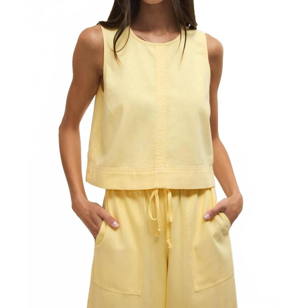 Z Supply Pale Yellow Cropped Tank Top